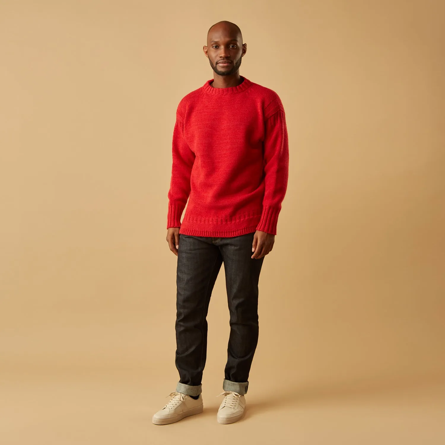 Red Lewis Guernsey Knitted Jumper