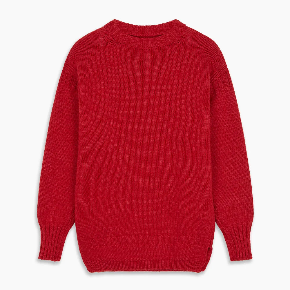 Red Lewis Guernsey Knitted Jumper