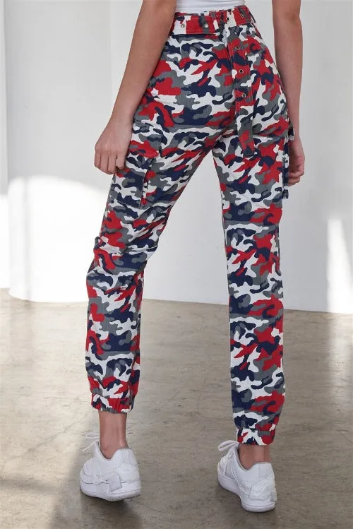 RED WHITE & BLUE CARGO JOGGERS