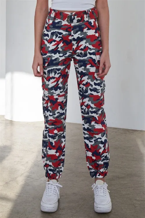 RED WHITE & BLUE CARGO JOGGERS