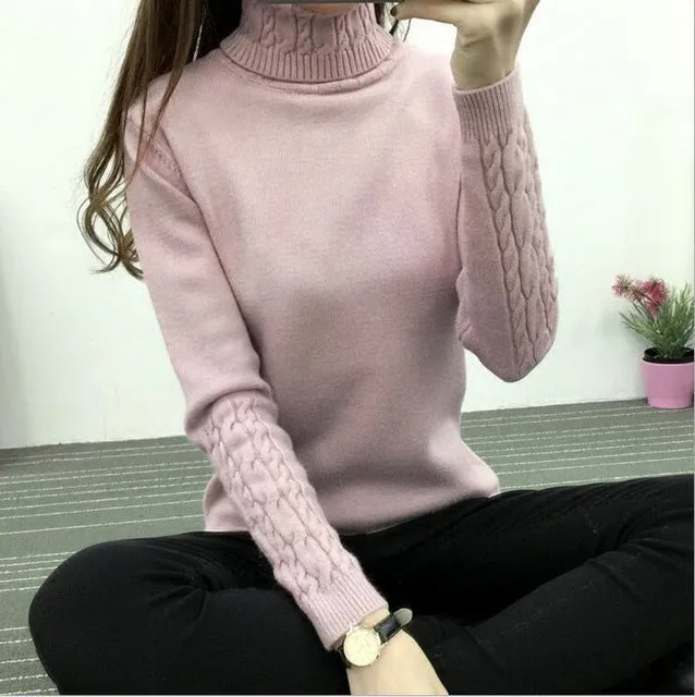 Refeeldeer Women Turtleneck Winter Sweater Women 2017 Long Sleeve Knitted Women Sweaters And Pullovers Female Jumper Tops Jersey