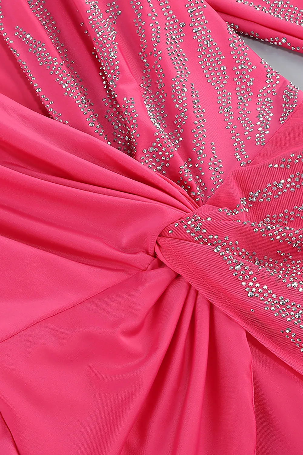 Rhinestone Embellished Jumpsuit In Rose Red