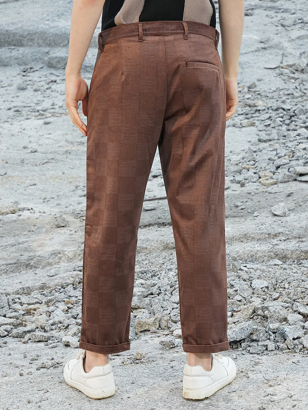 Ribbed-Tactile Tailored Trousers