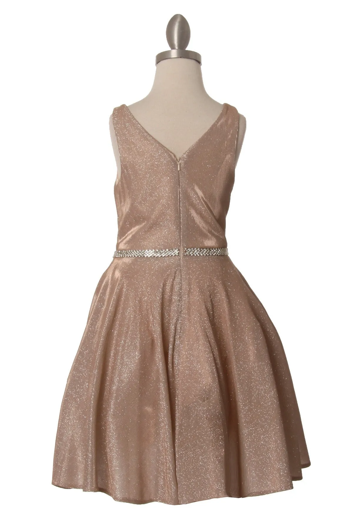 Shiny Metallic Girl Party Dress by Cinderella Couture USA AS8013