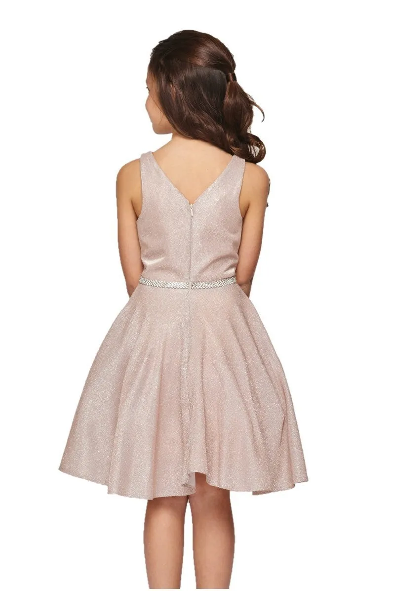 Shiny Metallic Girl Party Dress by Cinderella Couture USA AS8013