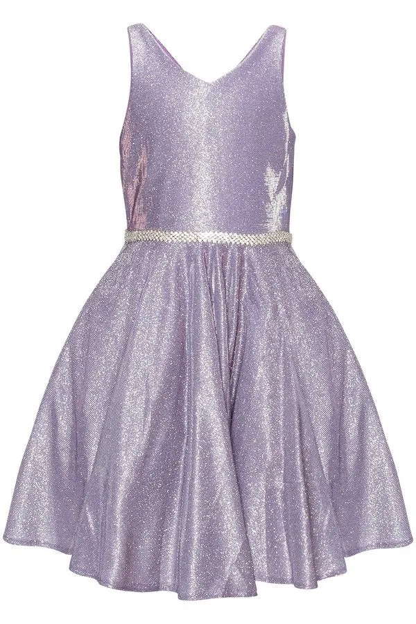 Shiny Metallic Girl Party Dress by Cinderella Couture USA AS8013