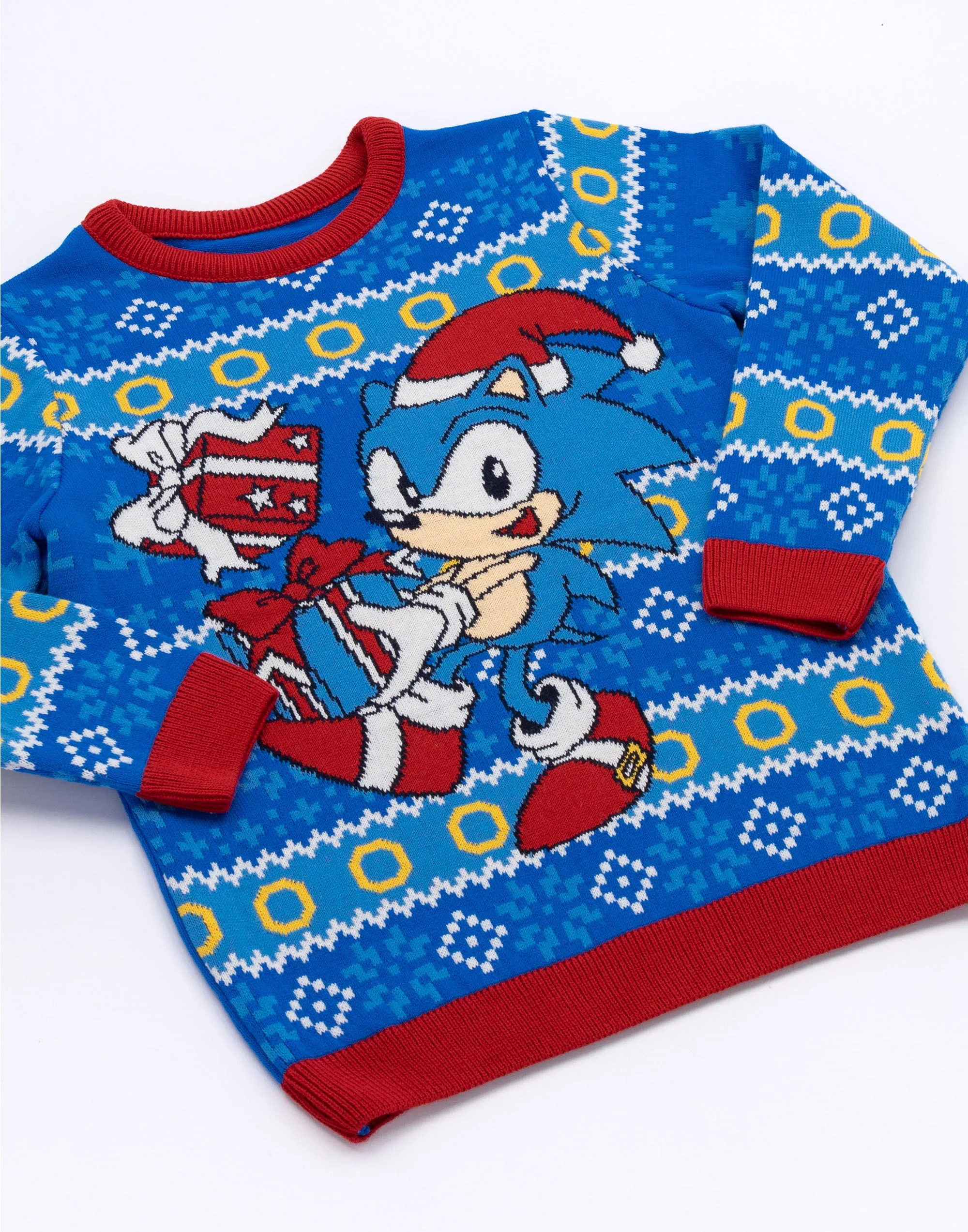 Sonic The Hedgehog Kids Knitted Christmas Jumper