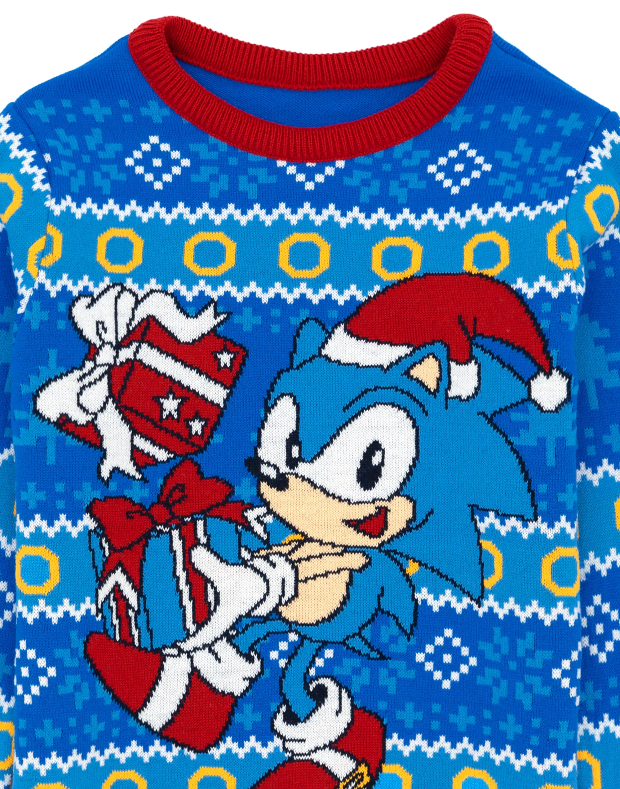 Sonic The Hedgehog Kids Knitted Christmas Jumper