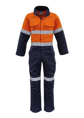 SYZMIK Mens Orange Flame HRC 2 Hoop Taped Spliced Overall - ZC525