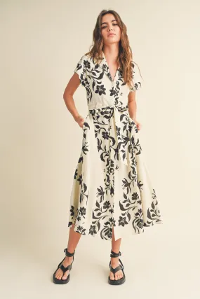 The Calista Button Down Flare Dress