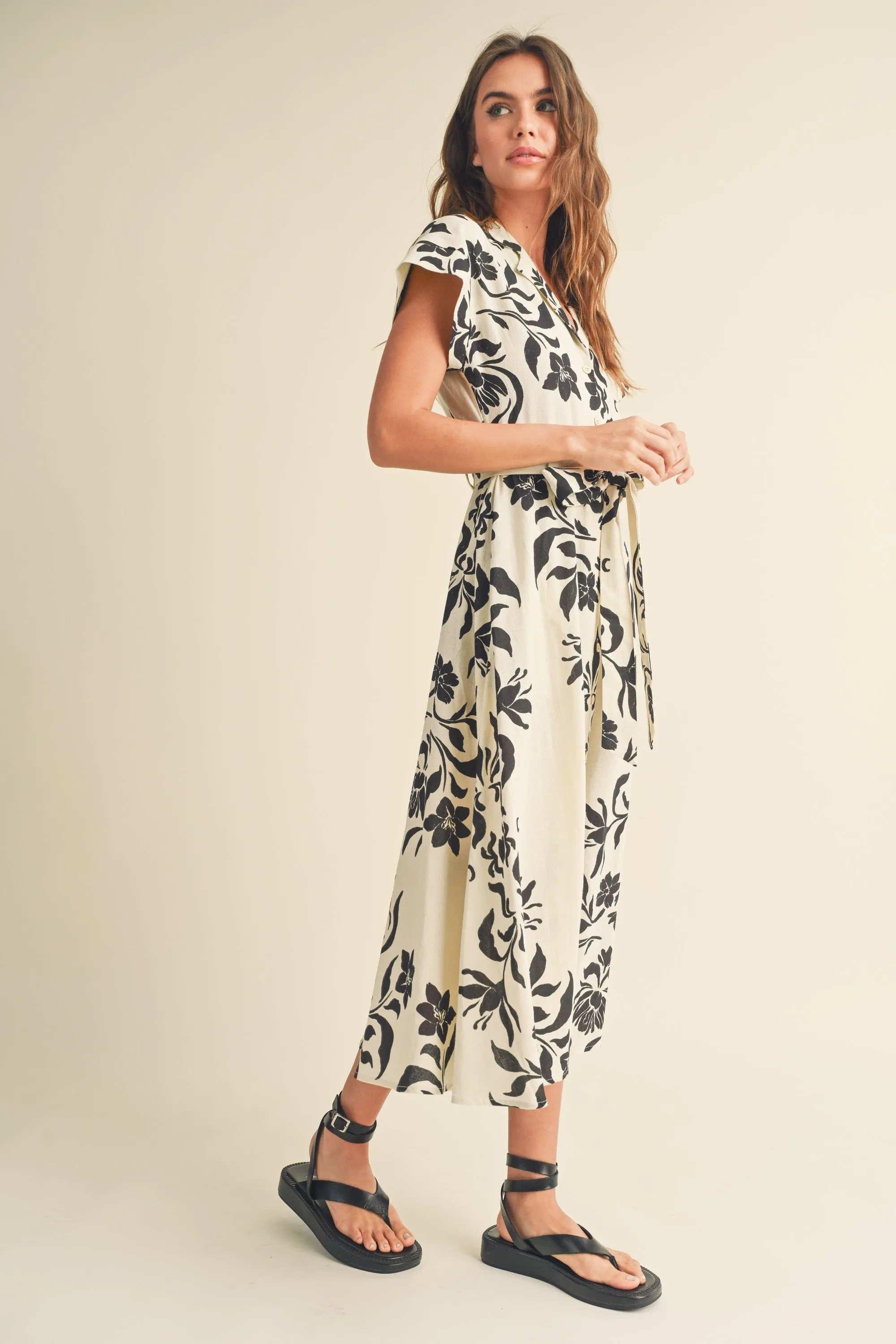 The Calista Button Down Flare Dress