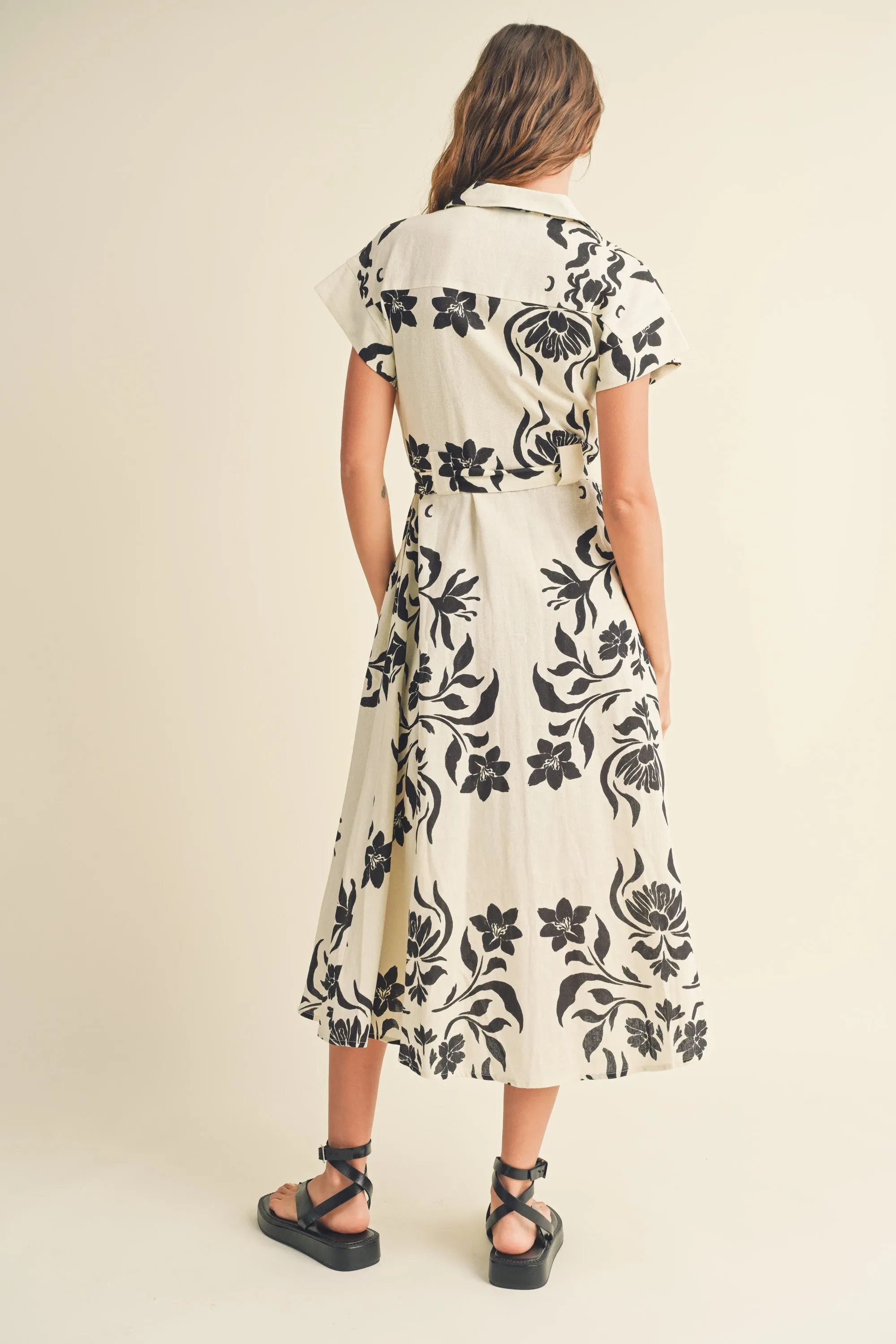 The Calista Button Down Flare Dress