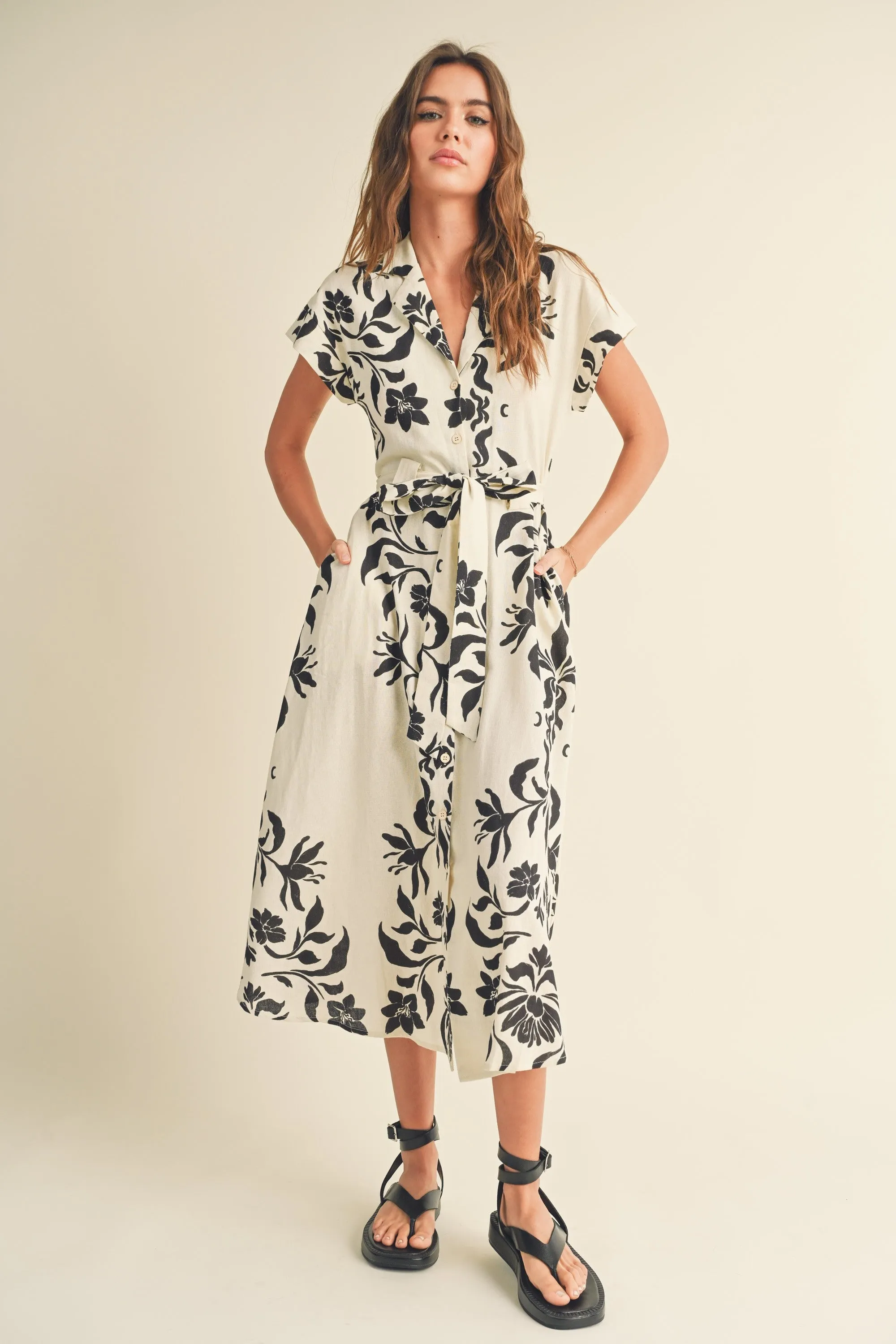 The Calista Button Down Flare Dress