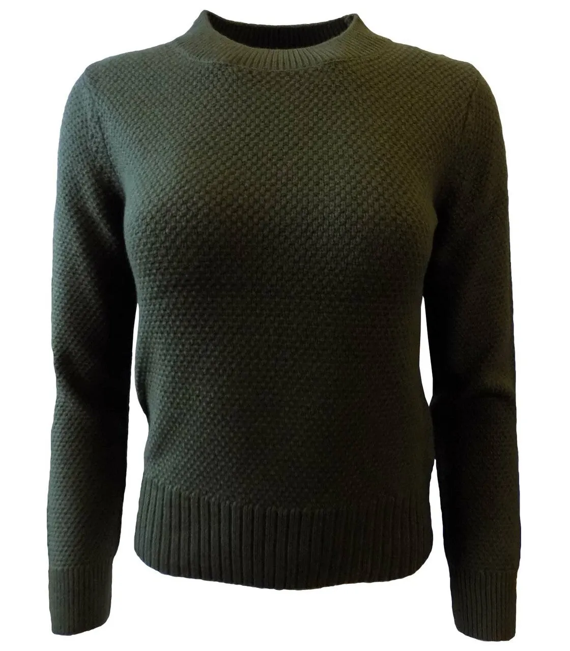 Thick Cable Cotton Textured Knitted Crew Neck Jumper