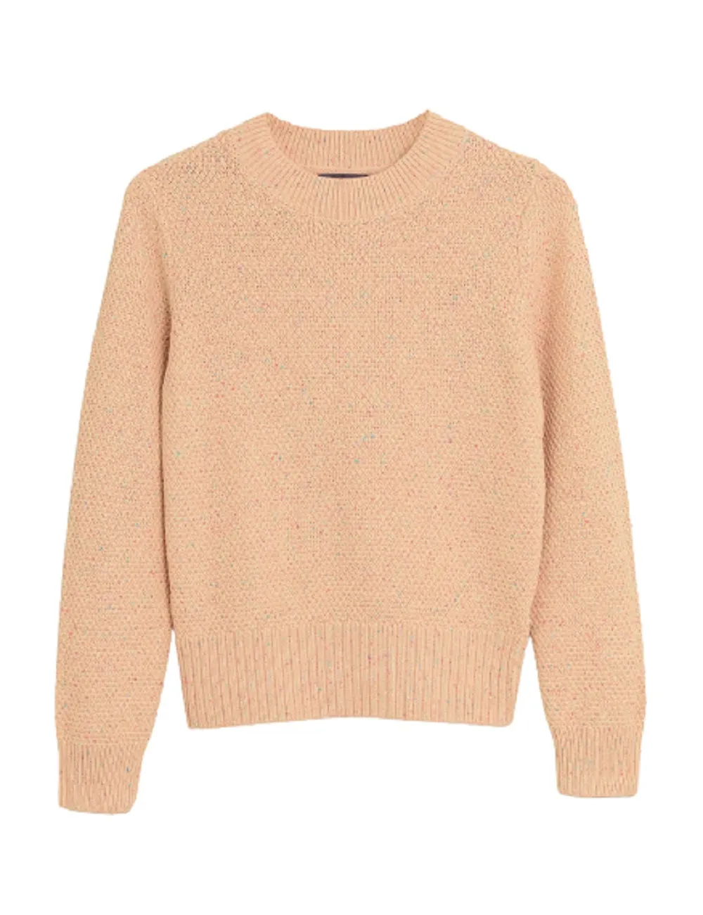 Thick Cable Cotton Textured Knitted Crew Neck Jumper