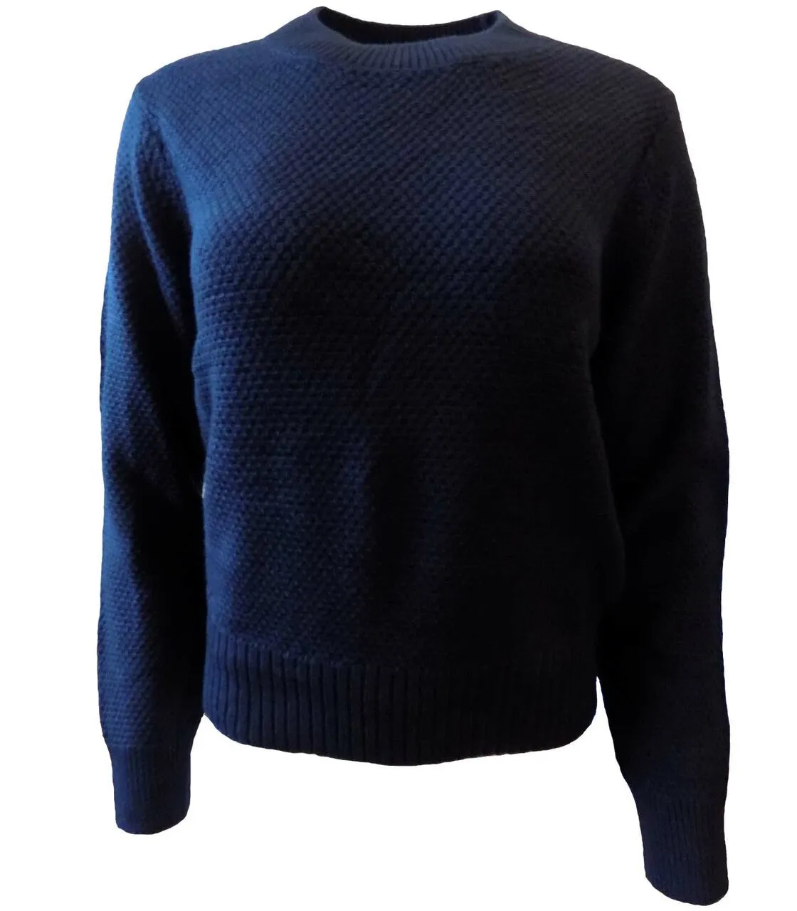 Thick Cable Cotton Textured Knitted Crew Neck Jumper