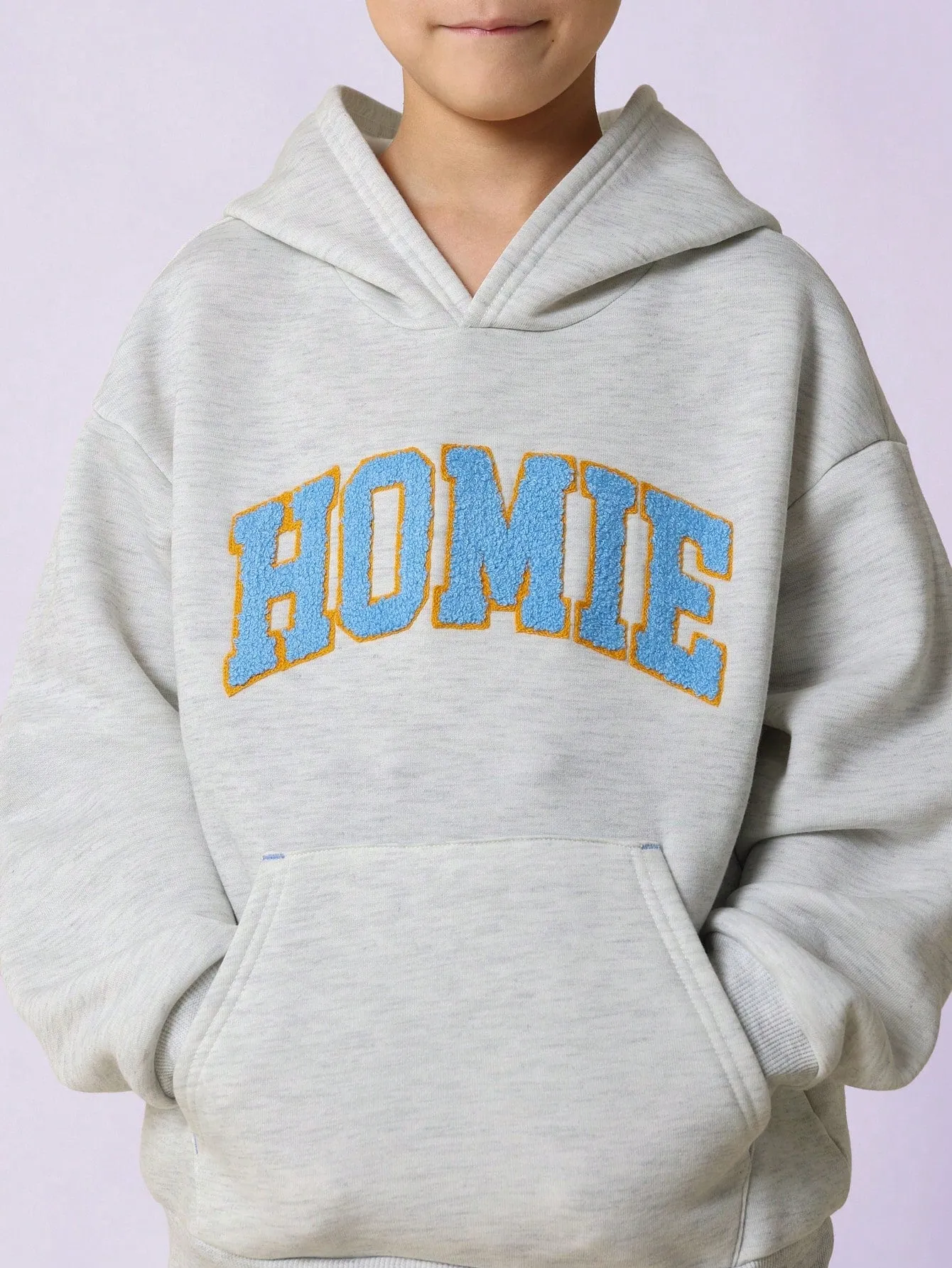 Tween Boys Comfy Regular Fit Overhead Hoodie With Towel Applique