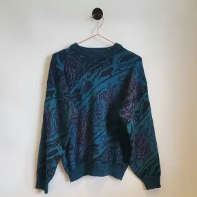 Vintage 80s Funky Pattern Knitted Jumper | Size M
