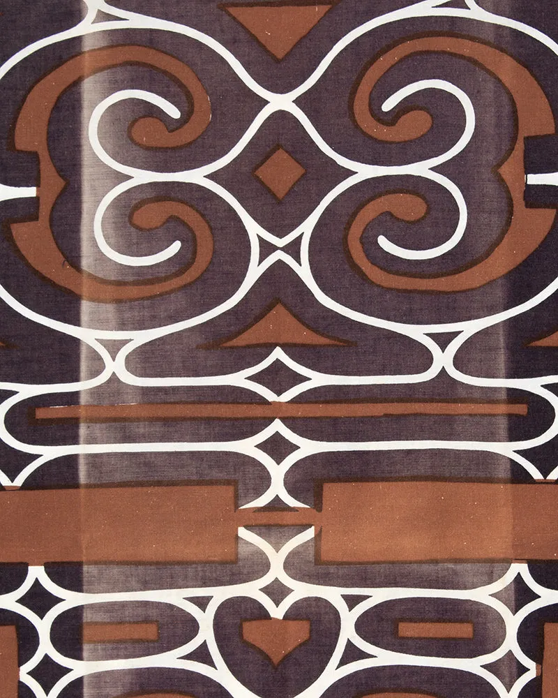 Vintage Ainu Robe, Brown Purple and White Details