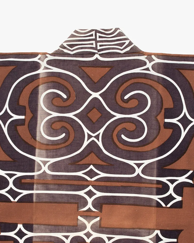 Vintage Ainu Robe, Brown Purple and White Details