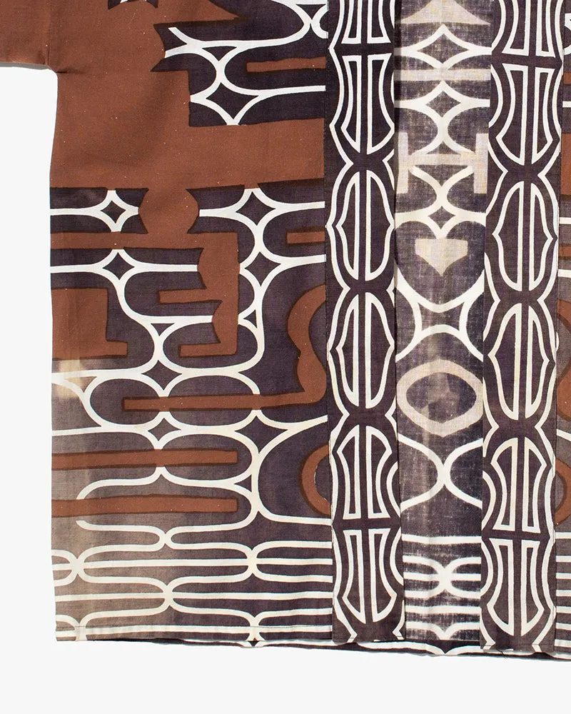 Vintage Ainu Robe, Brown Purple and White Details