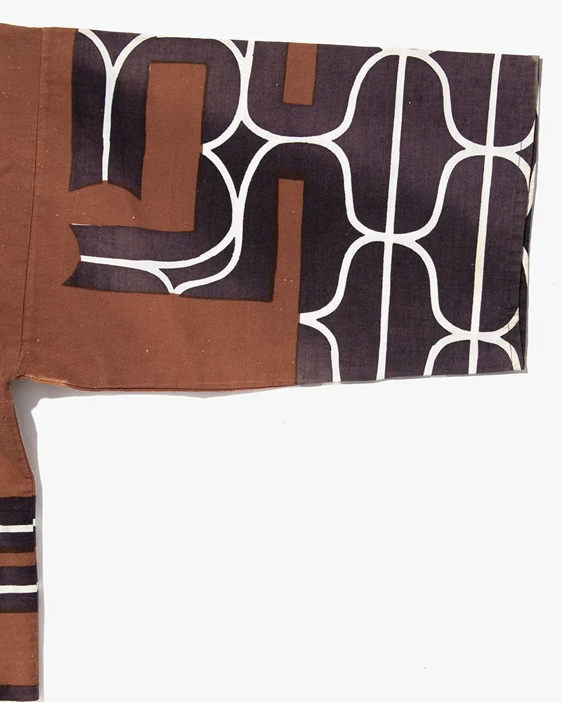 Vintage Ainu Robe, Brown Purple and White Details