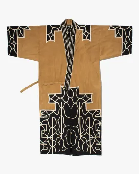 Vintage Ainu Robe, Brown with Black and Cream Details