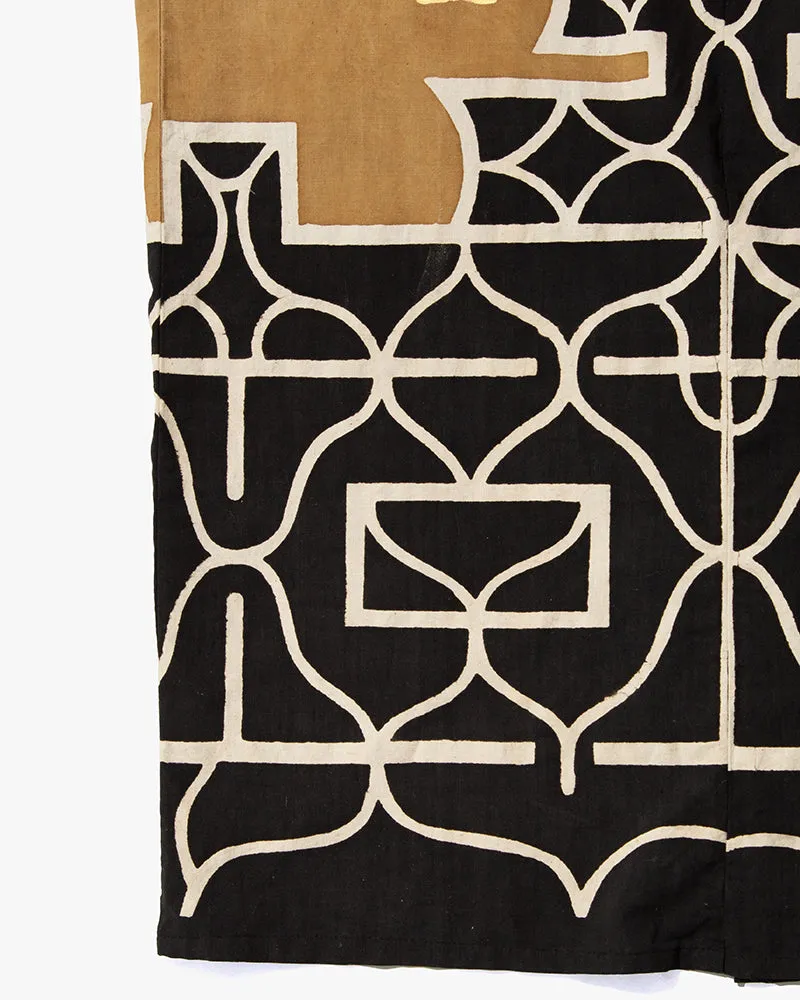 Vintage Ainu Robe, Brown with Black and Cream Details