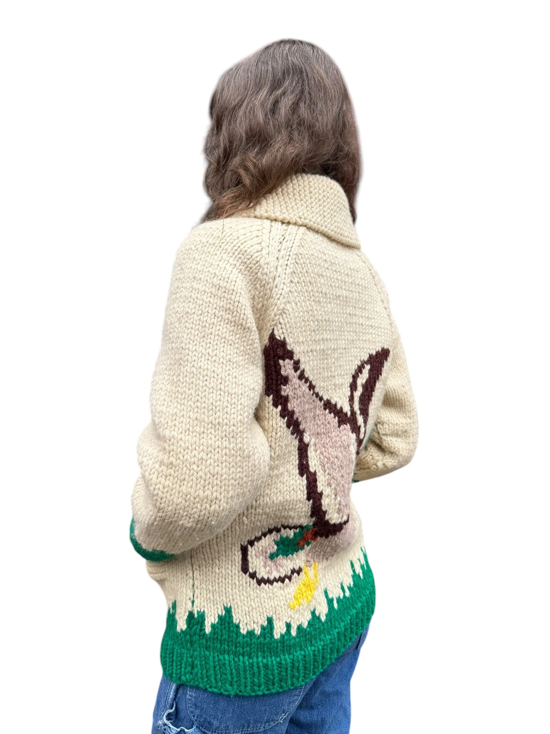 Vintage Duck Themed Cowichan Style Sweater SZ M