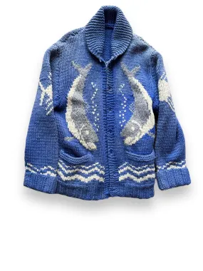 Vintage Salmon Cowichan Style Sweater SZ L