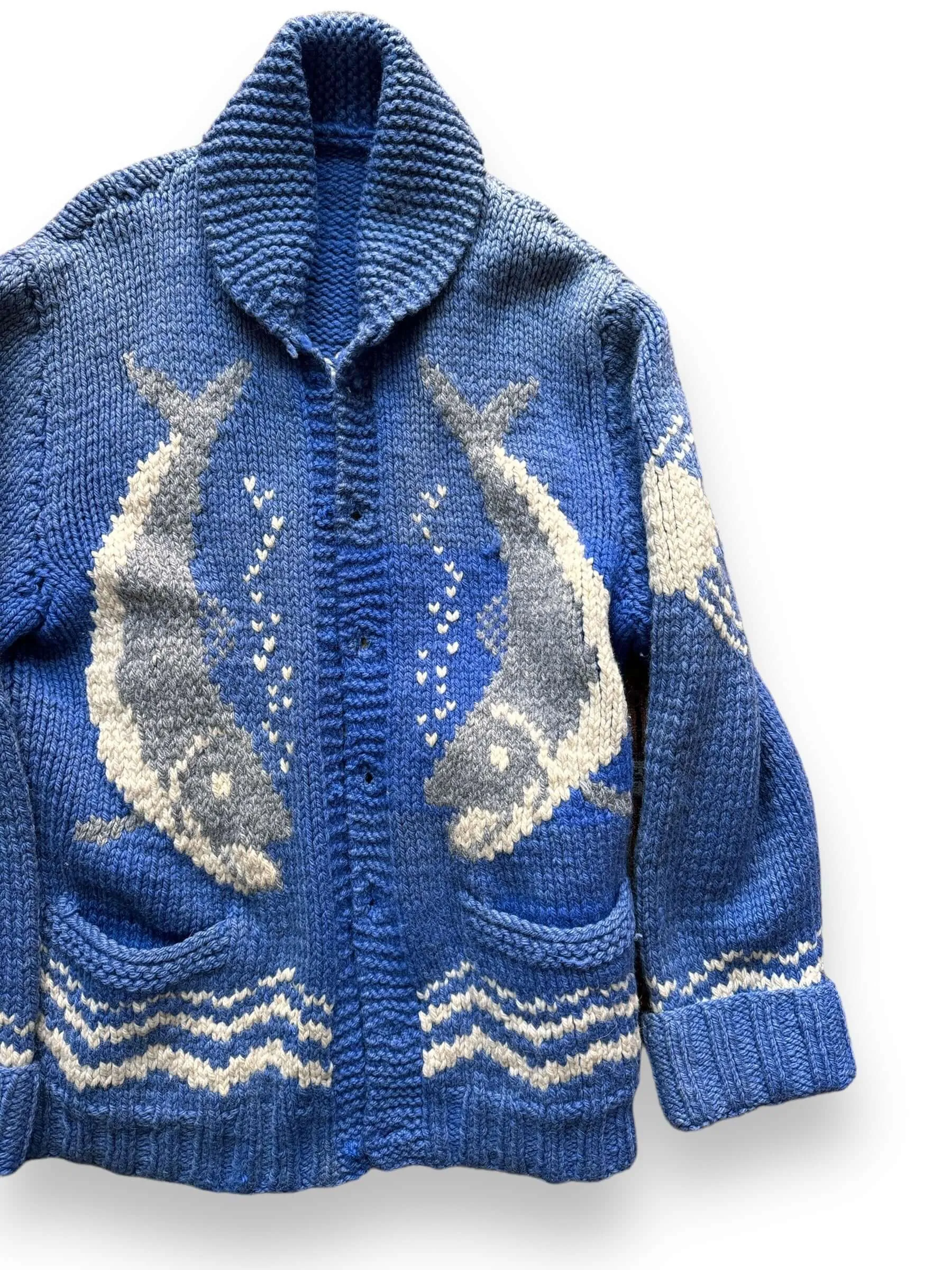 Vintage Salmon Cowichan Style Sweater SZ L