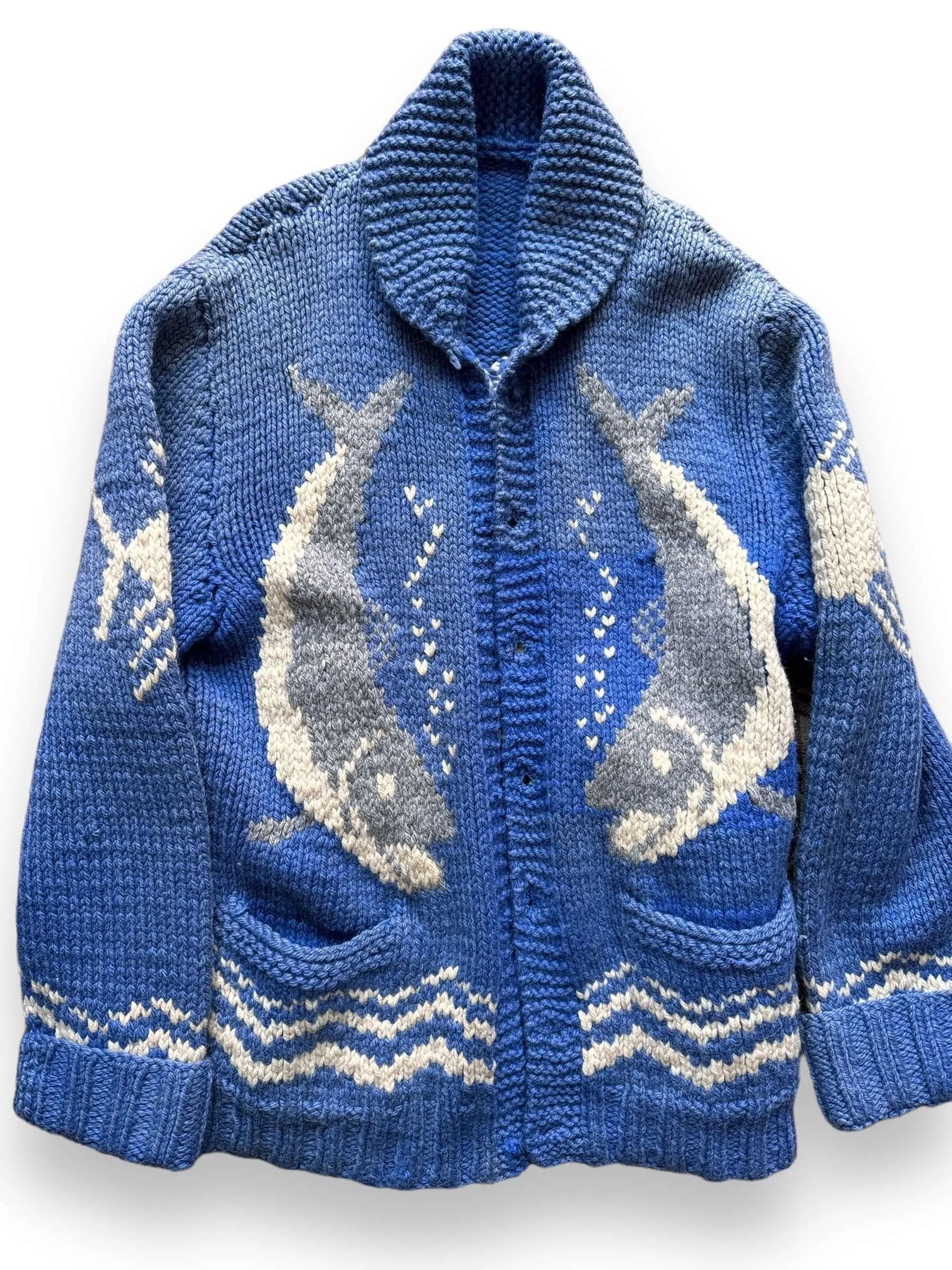 Vintage Salmon Cowichan Style Sweater SZ L