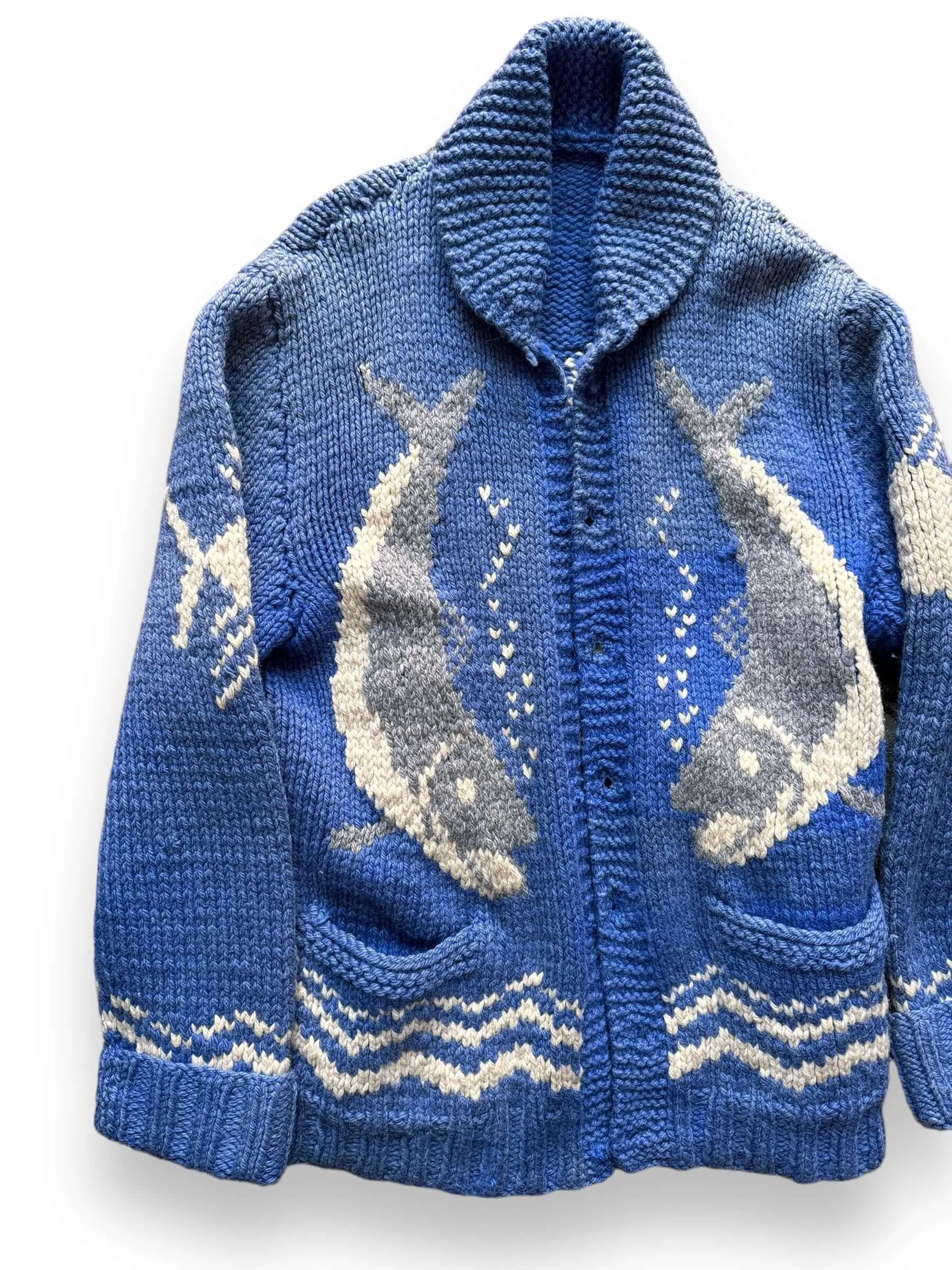 Vintage Salmon Cowichan Style Sweater SZ L