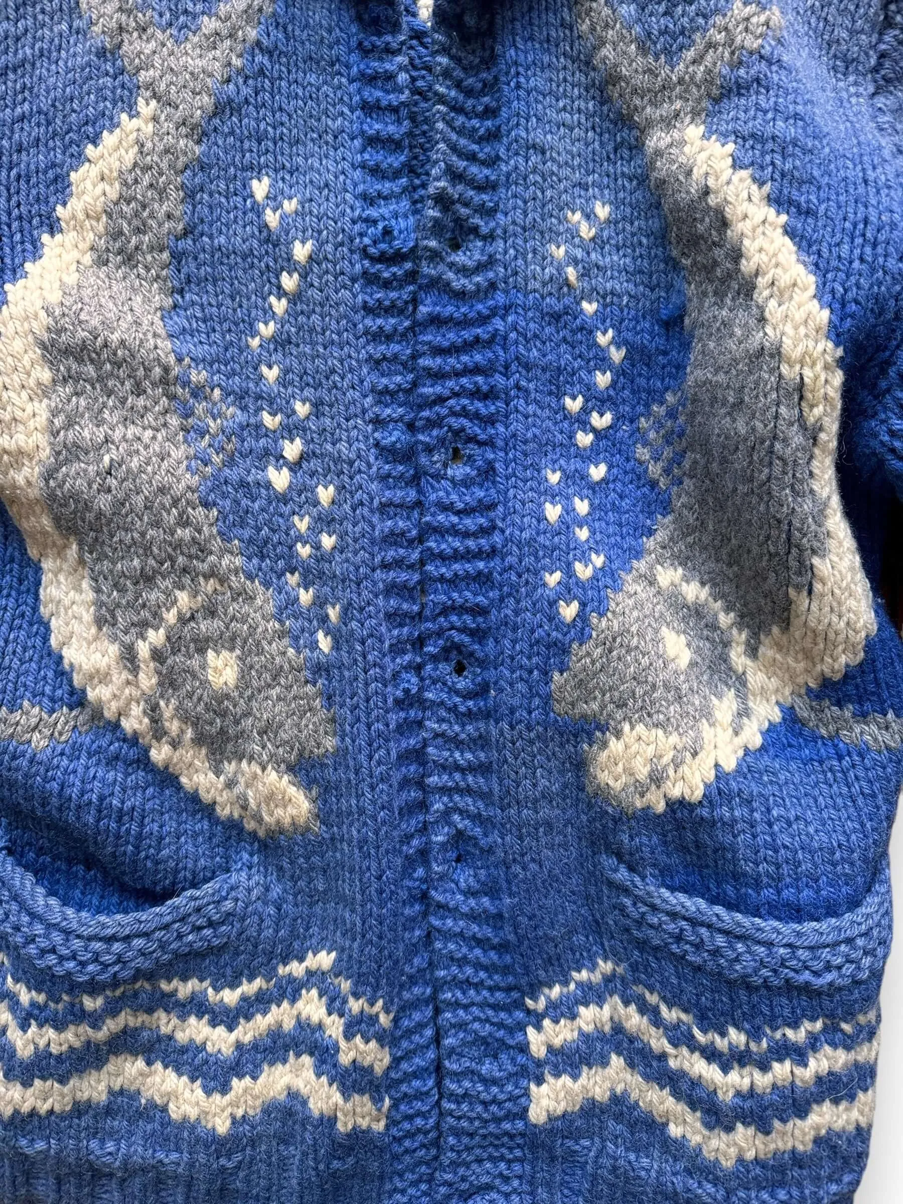 Vintage Salmon Cowichan Style Sweater SZ L