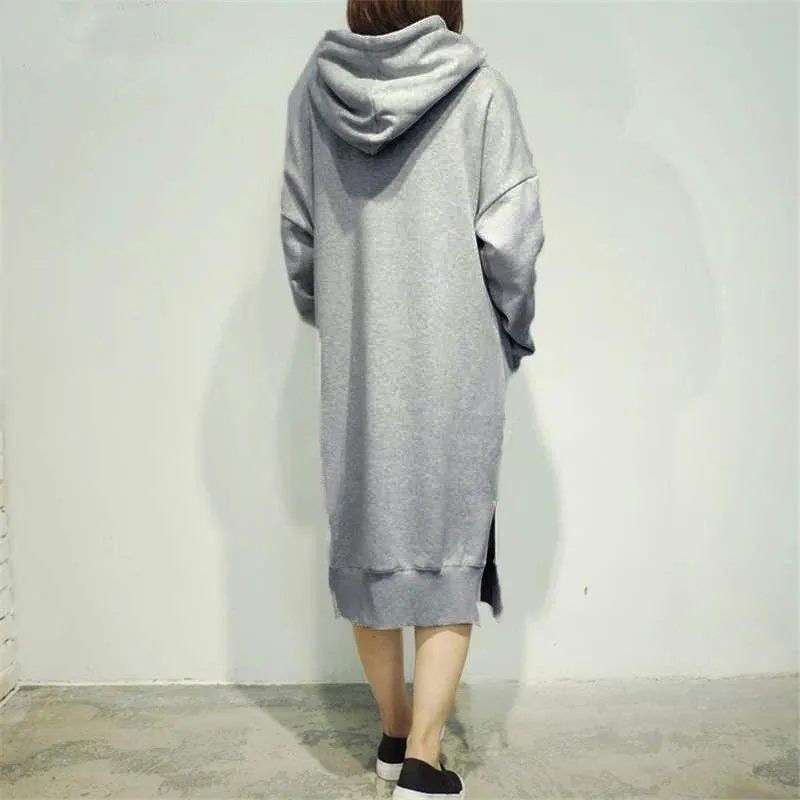 Warm Long Sleeve Loose Pocket Cotton Sweatshirt