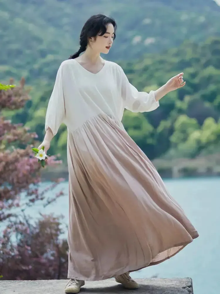 White Bridesmaid Dress with Long Sleeves