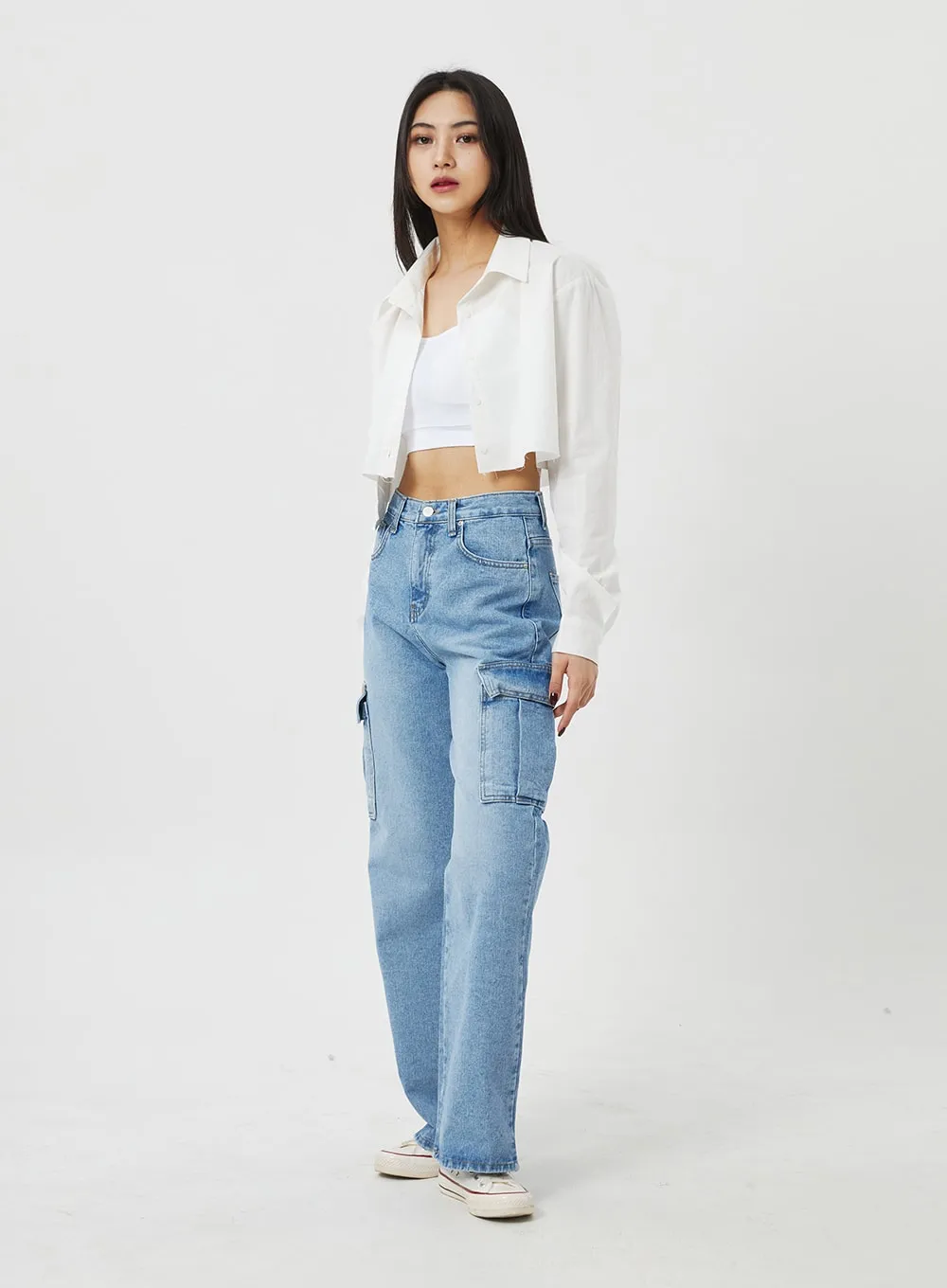 Wide Leg Cargo Jeans BF323