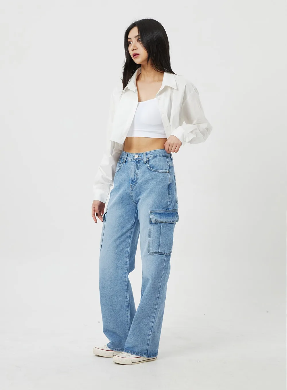 Wide Leg Cargo Jeans BF323