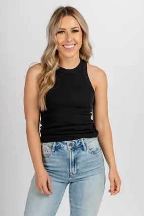 Z Supply Lilly ribbed tank top black