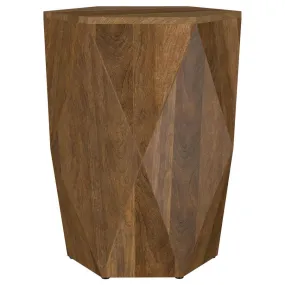 Zalika - Hexagonal Solid - Mango Wood End Table - Natural