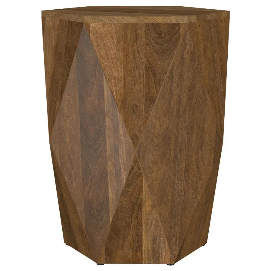 Zalika - Hexagonal Solid - Mango Wood End Table - Natural