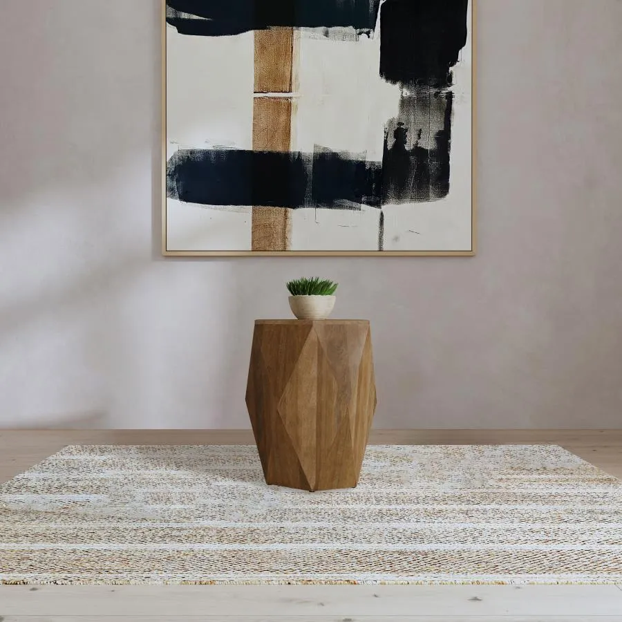 Zalika - Hexagonal Solid - Mango Wood End Table - Natural